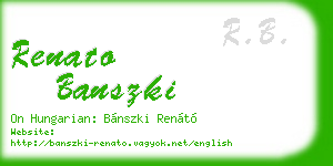 renato banszki business card