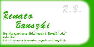renato banszki business card